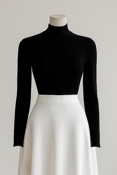 Dik Yakalı Parmak Geçmeli Oysho Bady Siyah