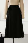 Bağlamalı Anvelop Scuba Etek Siyah