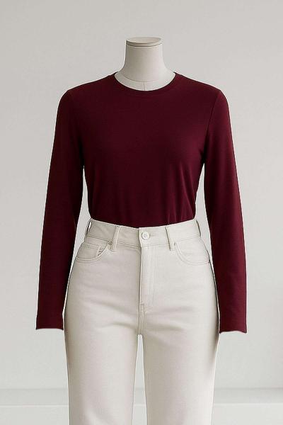 Bisiklet Yaka Battal Vizkon Bady Bordo