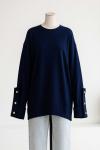 Kolları Düğmeli Dikişli Oysho Tunik Lacivert