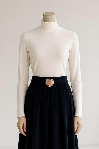 Yarım Balıkçı Uzun Kollu Battal Vizkon Bady Ekru