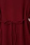 Duble Kol İnce Kuşaklı Selanik Tunik Bordo