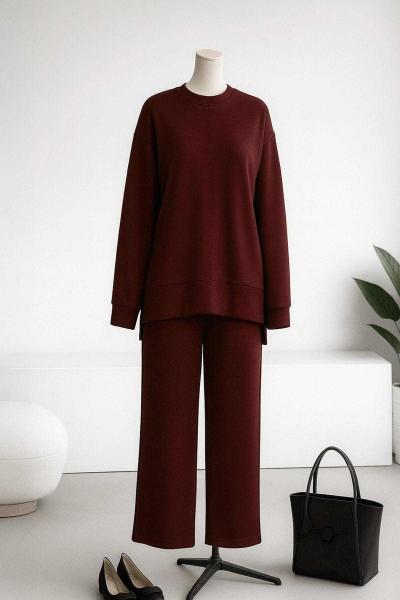 Arkası Uzun Dikişli Pantolonlu Oysho Takım Kahve