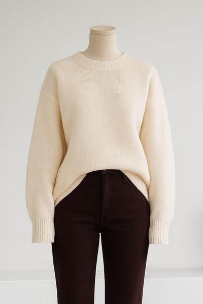 Sıfır Yaka Basıc Triko Kazak Taş