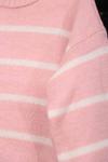 Bisiklet Yaka Enine Çizgili Triko Tunik Pembe