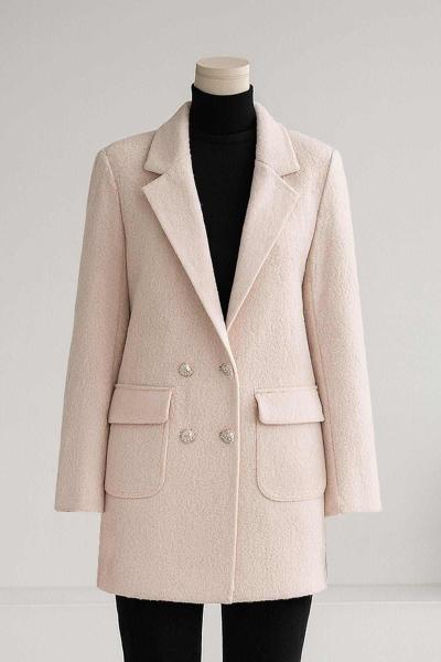 Dört Düğmeli Çift Cepli Buklet Ceket Açık Taş