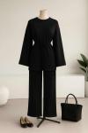Duble Kol Yırtmaçlı Pantolonlu Oysho Takım Siyah