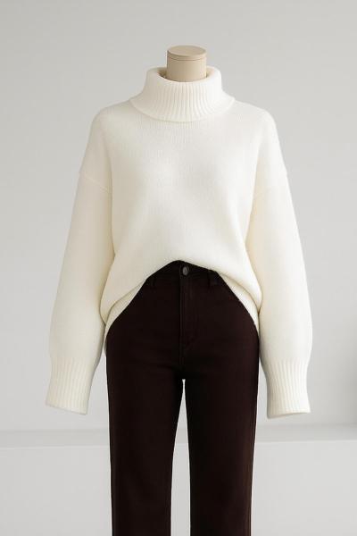 Yarım Balıkçı Basıc Triko Tunik Kemik