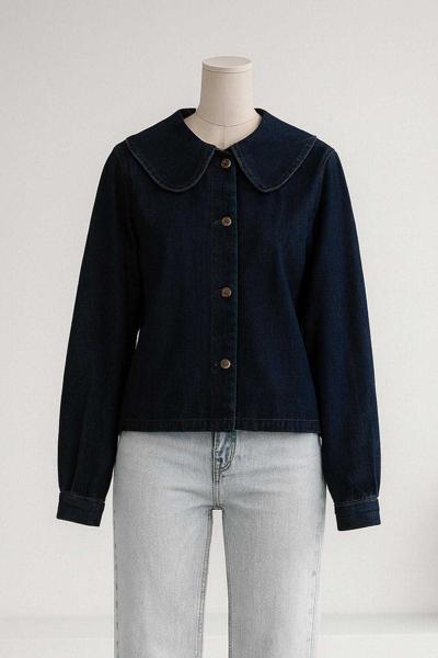 Bebe Yaka Kot Gömlek Lacivert