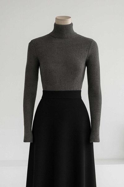 Likralı Balıkçı Triko Kazak Antrasit