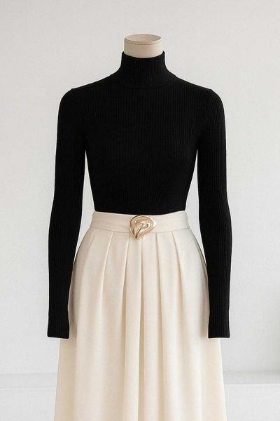 Likralı Balıkçı Triko Kazak Lacivert