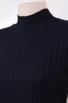Dik Yaka Likralı Triko Bady Lacivert