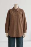 Düğmeli Oversize Kot Gömlek Toprak