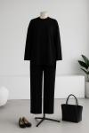 Arkası Uzun Parçalı Dikişli Pantolonlu Oysho Takım Siyah
