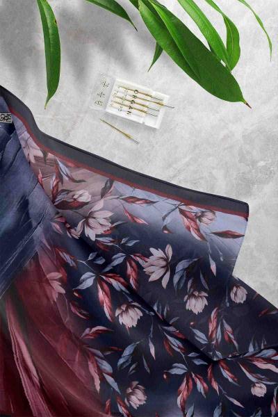 Krash Desenli Şal Lacivert