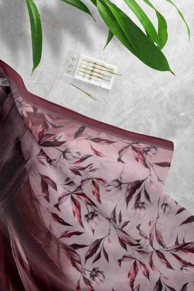 Krash Desenli Şal Bordo Taş