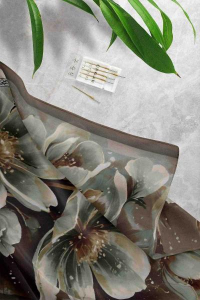 Krash Desenli Şal Yağ Yeşili