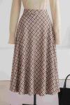 Ekose Desenli Çan Etek Bej Bordo