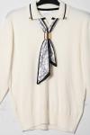 Polo Yakalı Kravatlı Corsman Triko Kazak Ekru