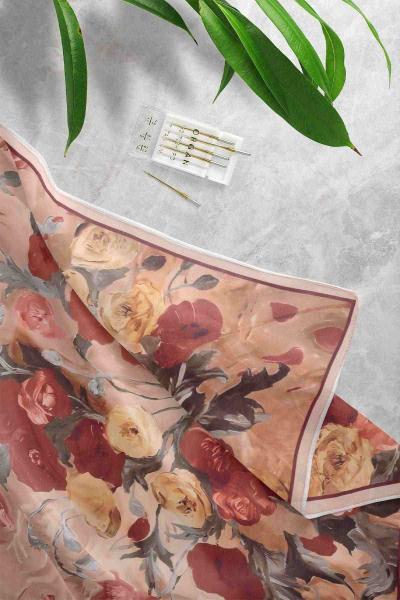 Aqa Soft Dijital Desenli Eşarp Bej