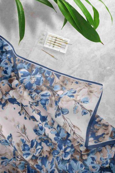 Aqa Soft Dijital Desenli Eşarp Lacivert