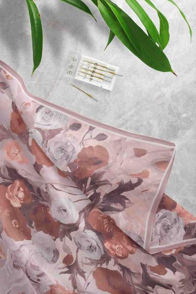 Aqa Soft Dijital Desenli Eşarp Sütlü Kahve