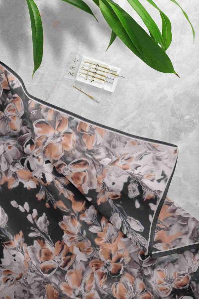 Aqa Soft Dijital Desenli Eşarp Siyah