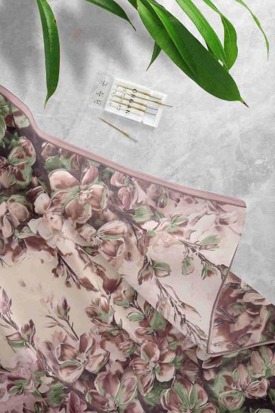 Aqa Soft Dijital Desenli Eşarp Vizon