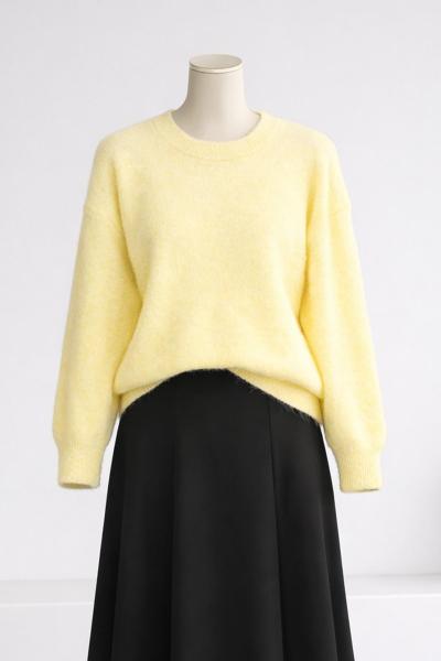 Bisiklet Yaka Elitli Setona Kazak Sarı