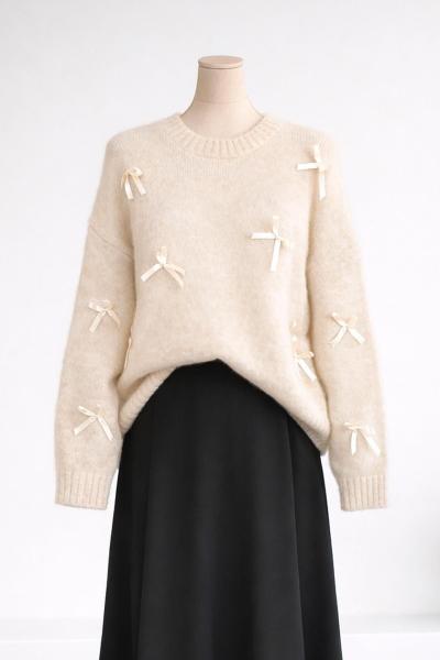 Kurdela Detaylı Triko Yumoş Kazak Bej