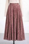 Şal Desenli Şifon Kloş Etek Bordo