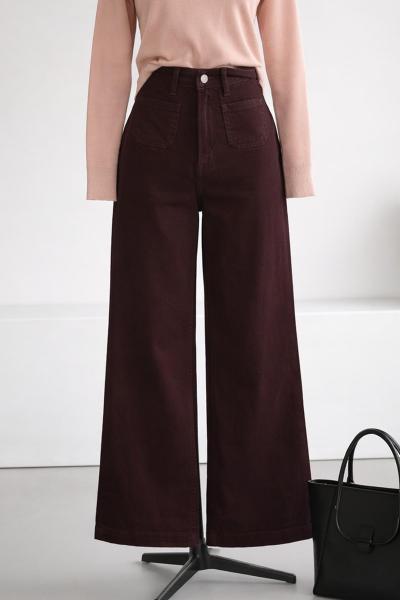 Ön Cep Detaylı Kot Pantolon Kahve