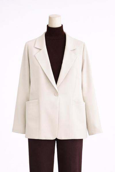 Çift Cepli Oversıze Kısa Kaşe Kaban Taş