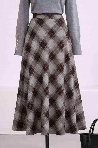 Ekoseli Çan Etek Gri