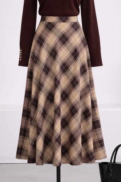 Ekoseli Çan Etek Vizon