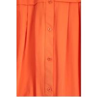 Bantlı Etek Ucu Bağlamalı Poplin Gömlek_Orange