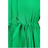 Beli Bağlamalı Kendinden Çizgili Elbise_Benetton