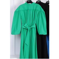 Biyeli Kolları Beli Lastikli Poplin Elbise_Benetton
