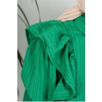 Kendinden Çizgili Fırfırlı Düğmeli Elbise_Benetton