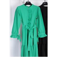 Patı Fırfırlı Kolu Bağlamalı Elbise_Benetton