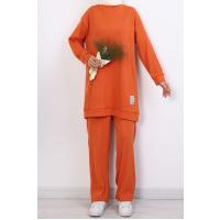 Bürümcük Armalı Pantolonlu Takım_Orange