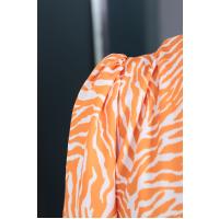 İnce Zebra Desen Kemerli Elbise_Orange
