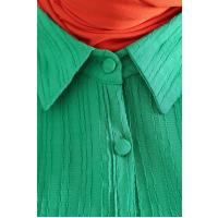 Kendinden Çizgili Fırfırlı Elbise_Benetton