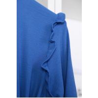 Omuzları Etegi Fırfır Detaylı Aerobin Elbise_Mavi