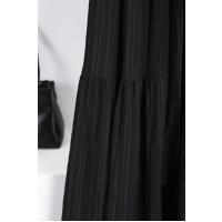 Parçalı Kuşaklı Figo Kolucu Lastikli Elbise_Siyah