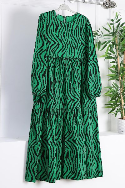 Leopar Desenli Parçalı Elbise_Benetton